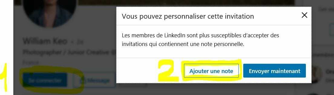 Personnaliser invitation LinkedIn - Proinfluent