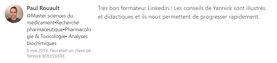 13 raccomandazione - LinkedIn Expert - Yannick BOUISSIERE - LinkedIn Specialist, LinkedIn Trainer, LinkedIn Consultant, LinkedIn Coach-min