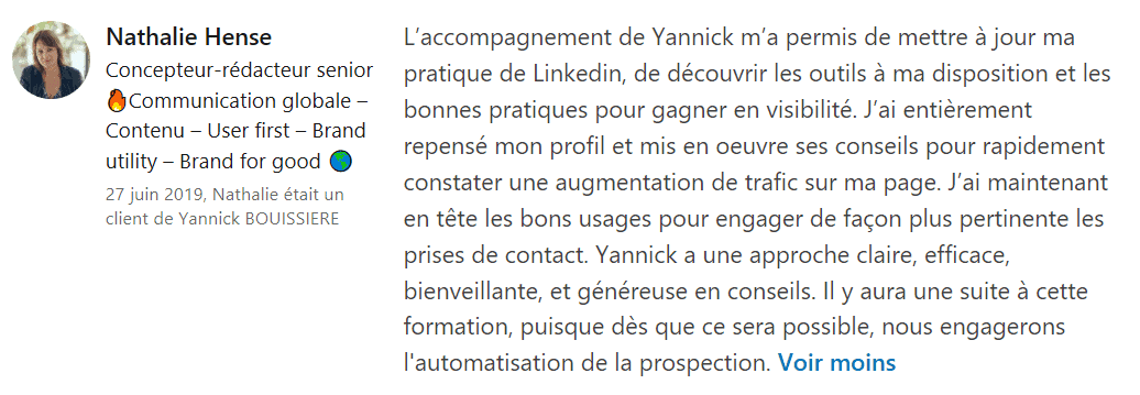 24 recomendación - Experto en LinkedIn - Yannick BOUISSIERE - Especialista en LinkedIn, Entrenador de LinkedIn, Consultor de LinkedIn, Coach de LinkedIn-min