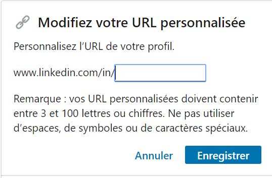 Usa LinkedIn: URL personalizzato