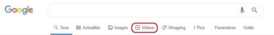 Google video tab