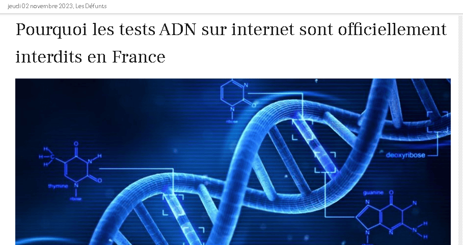 Test ADN : interdit en France